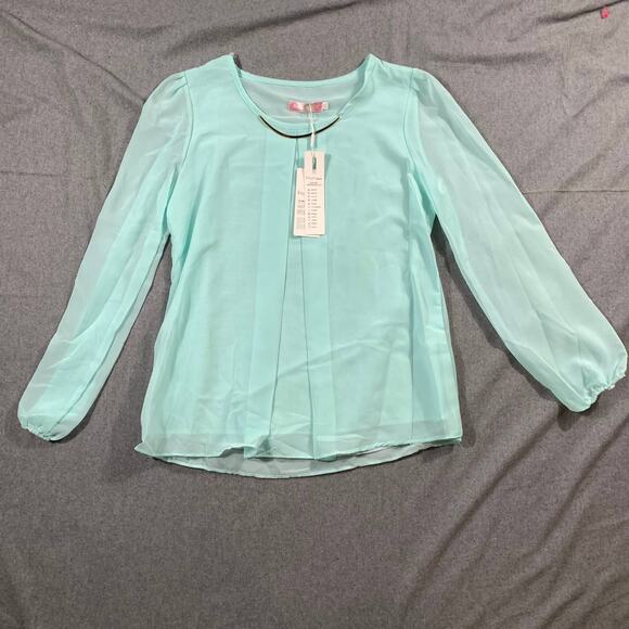 unbrand Tops - Green Long Sleeve Shirt Women Size XXL Casual Blouse Top Ladies